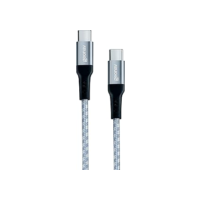 Geonav Cabo USB-C (tipo C) para USB-C (tipo C), 1,5 metros, nylon trançado, UCC04, Cinza/Branco