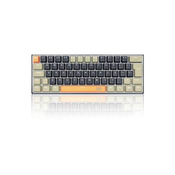 Teclado Gamer Redragon Lakshmi, Switch Brown,  Layout 60%, ABNT2, Preto - K606-OG&BK&GY (PT-BROWN)