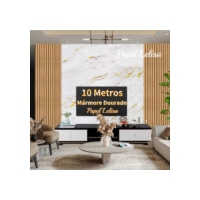 Adesivo  de Parede 3D Mármore  Dourado 10 METROS x 45CM Adesivo Autocolante para Sala, Quarto