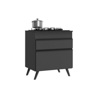 Balcão Cozinha para Cooktop 70 cm 1 Porta 1 Gaveta Veneza Multimóveis Mp3706.895 Preto