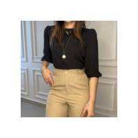 Blusa feminina Duna social 3/4 princesa Tendência P ao GG Moda Evangélica
