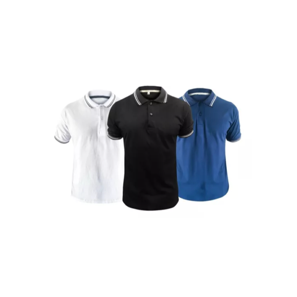 Kit 3 Camisa Gola Polo Lista Mascuino Malha Piquet