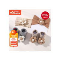 Flor Recém-Nascida Náilon Hairband Meias De Algodão Puro Bebê Meninas Cabo Bandana Conjunto Cem Dias Turbante Crianças C