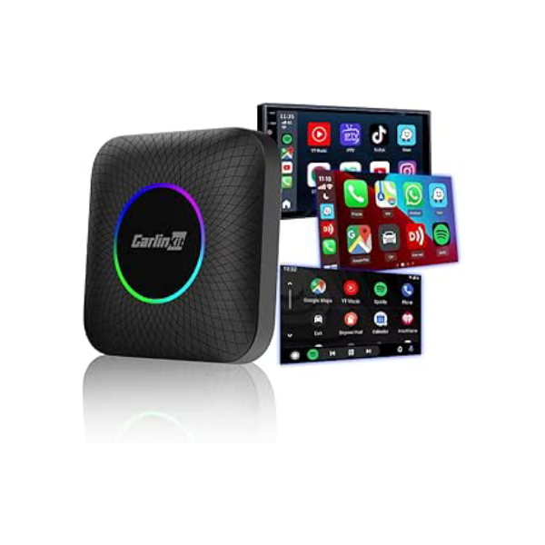 CarlinKit Adaptador sem fio para carros Android Apple CarPlay AI Box, YouTube/Google Play/Android 13.0 /4G Network/8G+128G SM6225 (somente para carros com tela sensível ao toque CarPlay com fio)