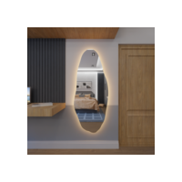 Espelho Corpo Inteiro Orgânico Com Led 170cm x 70cm E05 Lançamento Quarto Sala Grande Moderno Luxo