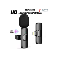Microfone de Lapela Sem Fio K9 Vlog Compatível Tipo C e iPhone