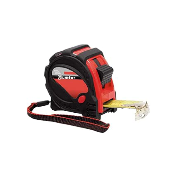 Mtx Trena Curta Top 10 M X 25 Mm Estojo Emborrachado Fita De Metal Com Marcação Em Mm E Polegada