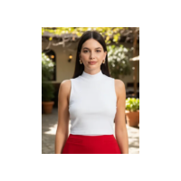 Regata Feminina Gola Alta Canelada Select Branco