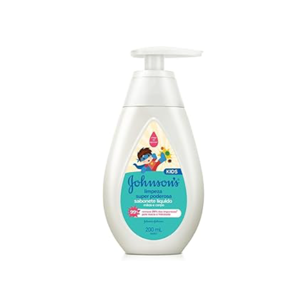 Sabonete Líquido Infantil Johnson's Limpeza Super Poderosa, 200ml