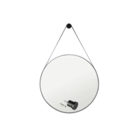 Espelho Redondo Decorativo Adnet Escandinavo 60cm + Suporte