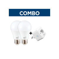 COMBO - 2 Lâmpada LED Smart, SHLL100, 10W, RGB, Wi-Fi + Plugue de Tomada Smart Bivolt, SHPT400, 10A, 1.600W, Wi-Fi - ELG