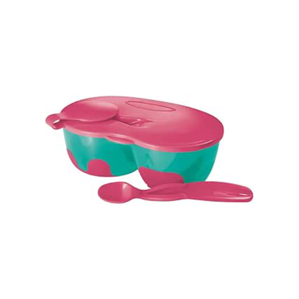 Multikids Baby Prato Fundo Com Divisória E Colher Funny Meal Rosa - Bb054 Rosa