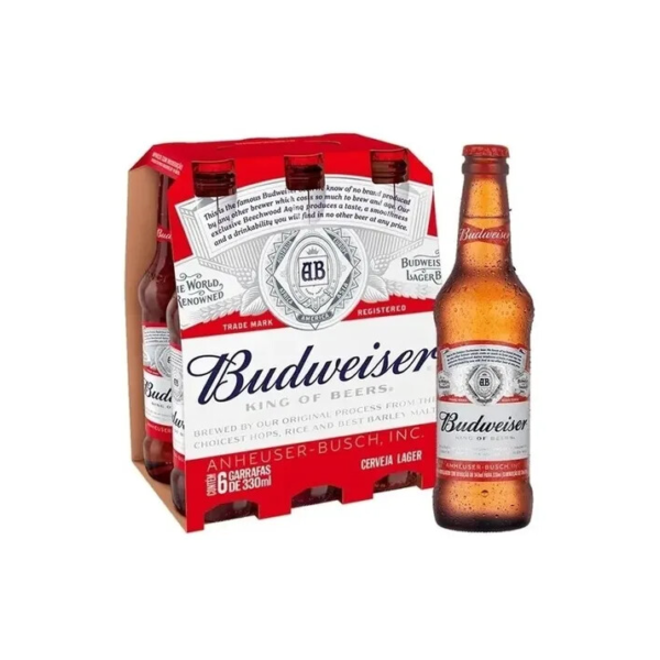 Cerveja Budweiser Garrafa 330ml - Pack Com 6 Unidades