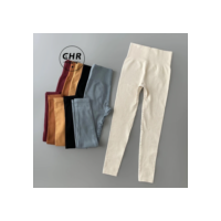 CHR Legging Academia Feminina Sem Costura Esportes  Elástica Fitness Canelado Calça
