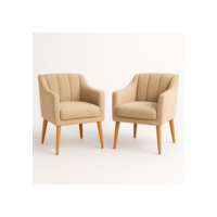 Kit com 2 Cadeiras Poltrona para Sala Moderna e Confortável Mila Suede