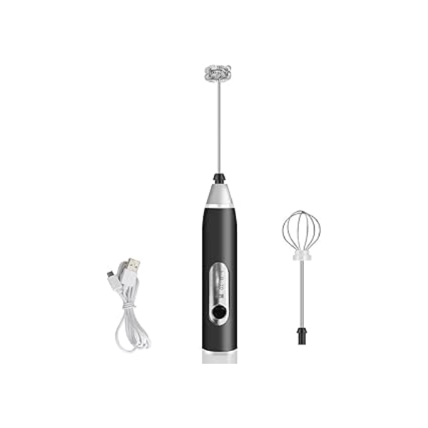 Misturador Bebidas Ovos Mini Mixer Fuê Forte Portátil Elétrico Recarregável (Preto)