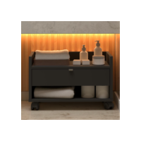 Gabinete para Banheiro com Rodinhas e Nichos Prisma Armarinho Banheiro sem Cuba com Gaveta