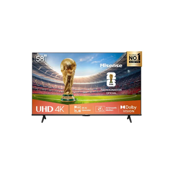 Hisense Smart TV 4K 58 Polegadas 58A6NV com Dolby Vision, HDR10, HLG, Dolby Gaming, Film Maker, DTS Virtual X, Compatibilidade Alexa e Google Home