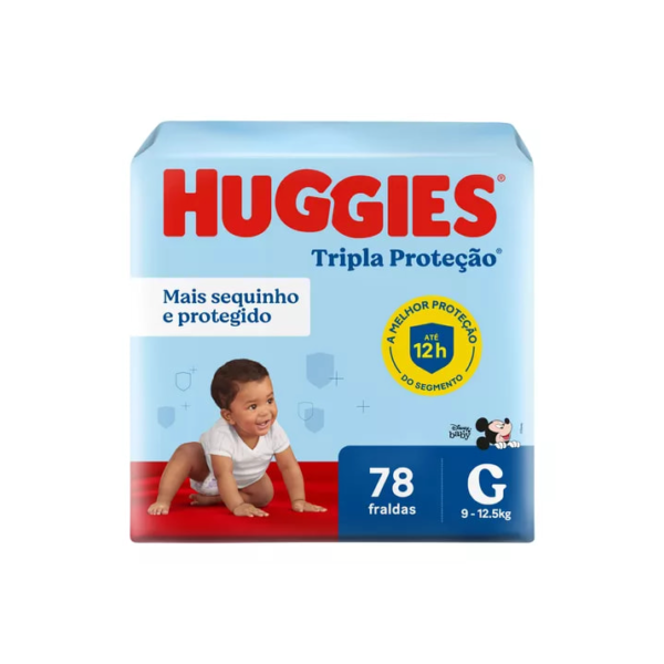 Huggies Tripla Proteção fralda g 78 unidades