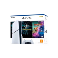 Console PlayStation 5 Midia Fisica Slim Branco 1TB Returnal e Ratchet e Clank Controle Sem Fio Dualsense Branco