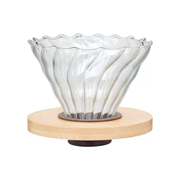 Coador de Café Passador de Café Formato V60 02 Com Base De Bambu