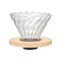 Coador de Café Passador de Café Formato V60 02 Com Base De Bambu