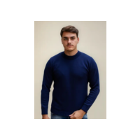 Blusa Tricô Masculina Lã Suéter Gola Careca Cardigan Inverno