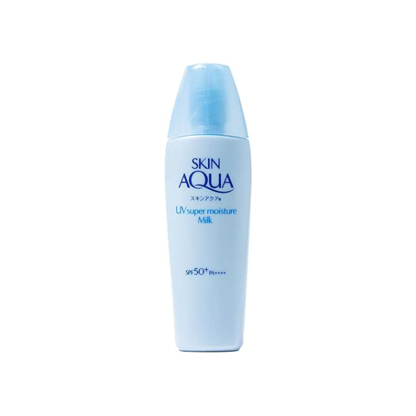 SKIN AQUA® Super Moisture Milk 40g - Protetor Solar Facial sem cor FPS50 com Ácido Hialurônico e Textura Leve