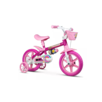Bicicleta Infantil com roda treinamento Flower Aro 12 Nathor