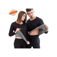 Conjunto Segunda Pele Térmica Flanelado Frio Intenso Preto masculino feminino