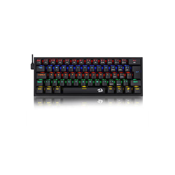 Teclado Mecanico Gamer Fizz Rainbow Preto Switch Marrom