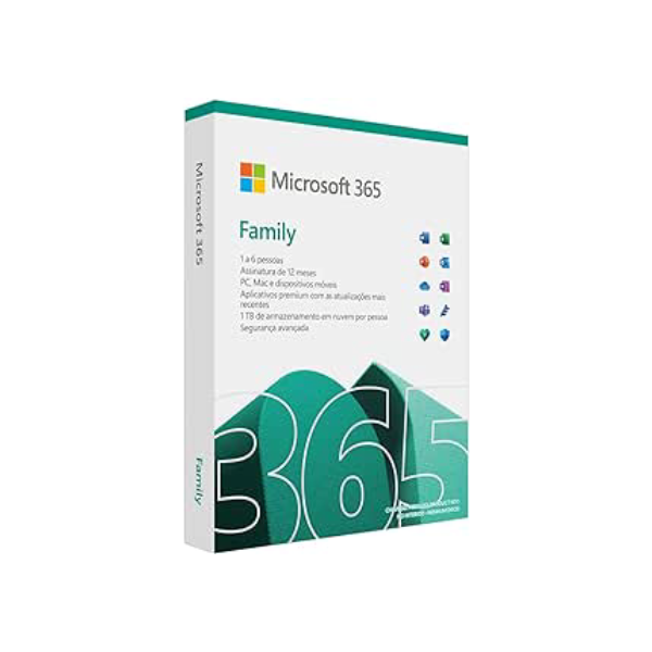 Microsoft 365 Family | Office 365 apps | 1TB na nuvem por usuário | até 6 usuários | assinatura anual