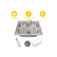 Cuba para cozinha gourmet pia aço inox com acessórios 50x40cm