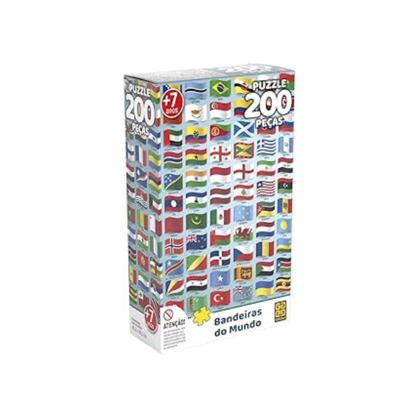 Quebra-Cabeça P200 Bandeiras do Mundo, Grow, Multicor