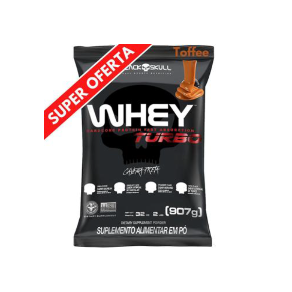 Whey Protein Concentrado TURBO Black Skull 907G - Refil