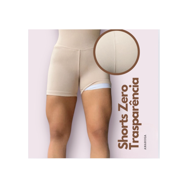 Shorts Academia Anarruga Feminino Cós Alto Zero Transparência Com Forro