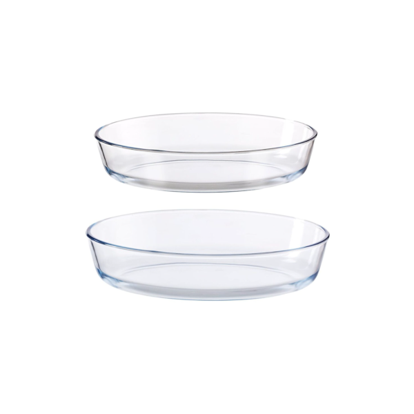 Kit 2 Travessa Oval Lasanheira Assadeira Forno 2400/3000ml Essencial Prática Elegante