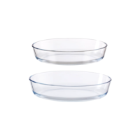 Kit 2 Travessa Oval Lasanheira Assadeira Forno 2400/3000ml Essencial Prática Elegante