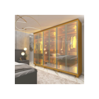 Guarda-roupa Casal 6 Portas com 6 Portas Reflecta com Pés com Led Imperatriz 100% MDF Naturale
