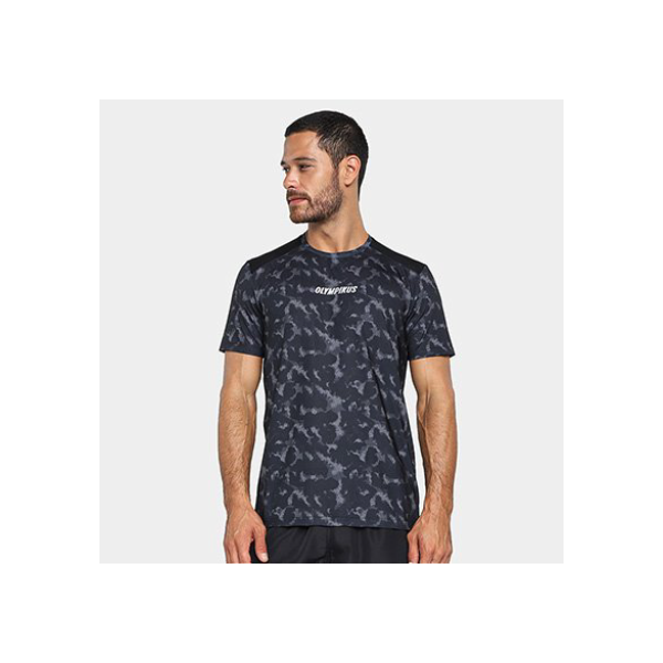 Camiseta Olympikus Estampada Masculina - Preto+Cinza