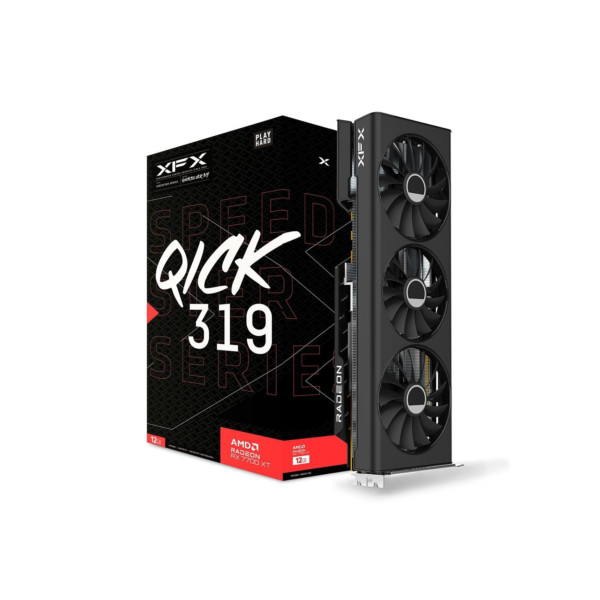 Placa de Vídeo RX 7700XT Gaming 12G XFX Speedster QICK AMD Radeon, 12GB GDDR6, HDMI, 3xDP 3 FAN - RX-77TQICKB9