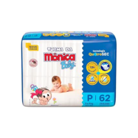 Fralda Turma da Mônica Baby Mega P 62 Unidades