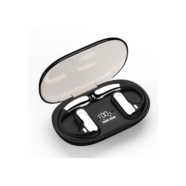 Fone de Ouvido Bluetooth 5.3, Fone de Ouvido Sem Fio Esportivo, Sem Fio com Display LED, 49 Horas de Espera e Controle de Toque (preto-1)