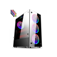 Gabinete Pc Gamer Com 4 Fans Rgb Led Vidro Temp. Frontal E Lateral Lindo 1749