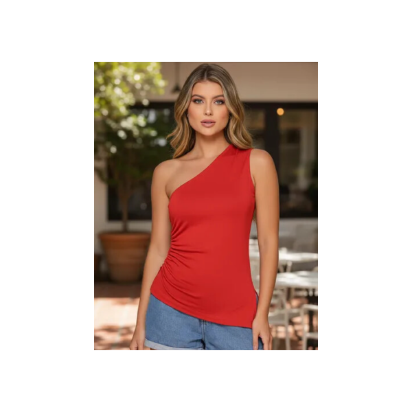 Blusa Feminino Um Ombro Só Assimetrico Casual M Ao Gg