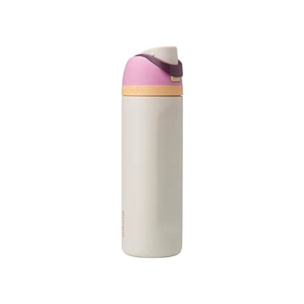 Owala Garrafa de água de aço inoxidável isolada FreeSip com canudo, garrafa de água esportiva sem BPA, ótima para viagens, 680 g, amanhecer