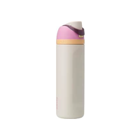 Owala Garrafa de água de aço inoxidável isolada FreeSip com canudo, garrafa de água esportiva sem BPA, ótima para viagens, 680 g, amanhecer