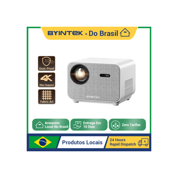 BYINTEK LOVE U12 Full HD 1080P Projetor de áudio 4K com 800 ANSI e WiFi6 Bluetooth 5.2 Android Home Theater Projetores de cinema