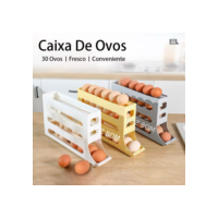 Caixa De Armazenagem De Ovos Deslizante  Porta Para Geladeira De 4 Camadas  Automática Rolantes