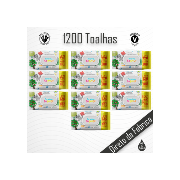 Caixa 10 Pacotes Lenços Umedecidos Turminha da Bagunça 120 Folhas Com Tampinha Flip Top